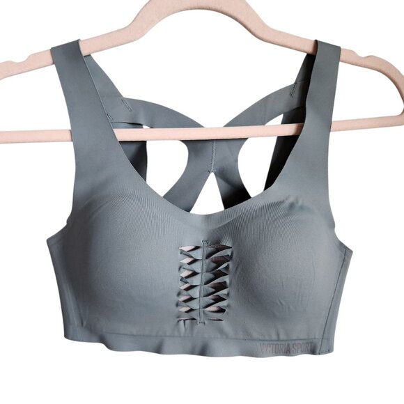 Victoria's Secret Sports Bra 32C Women's Teal Green Angel Max Racerback High Imp - Picture 1 of 9